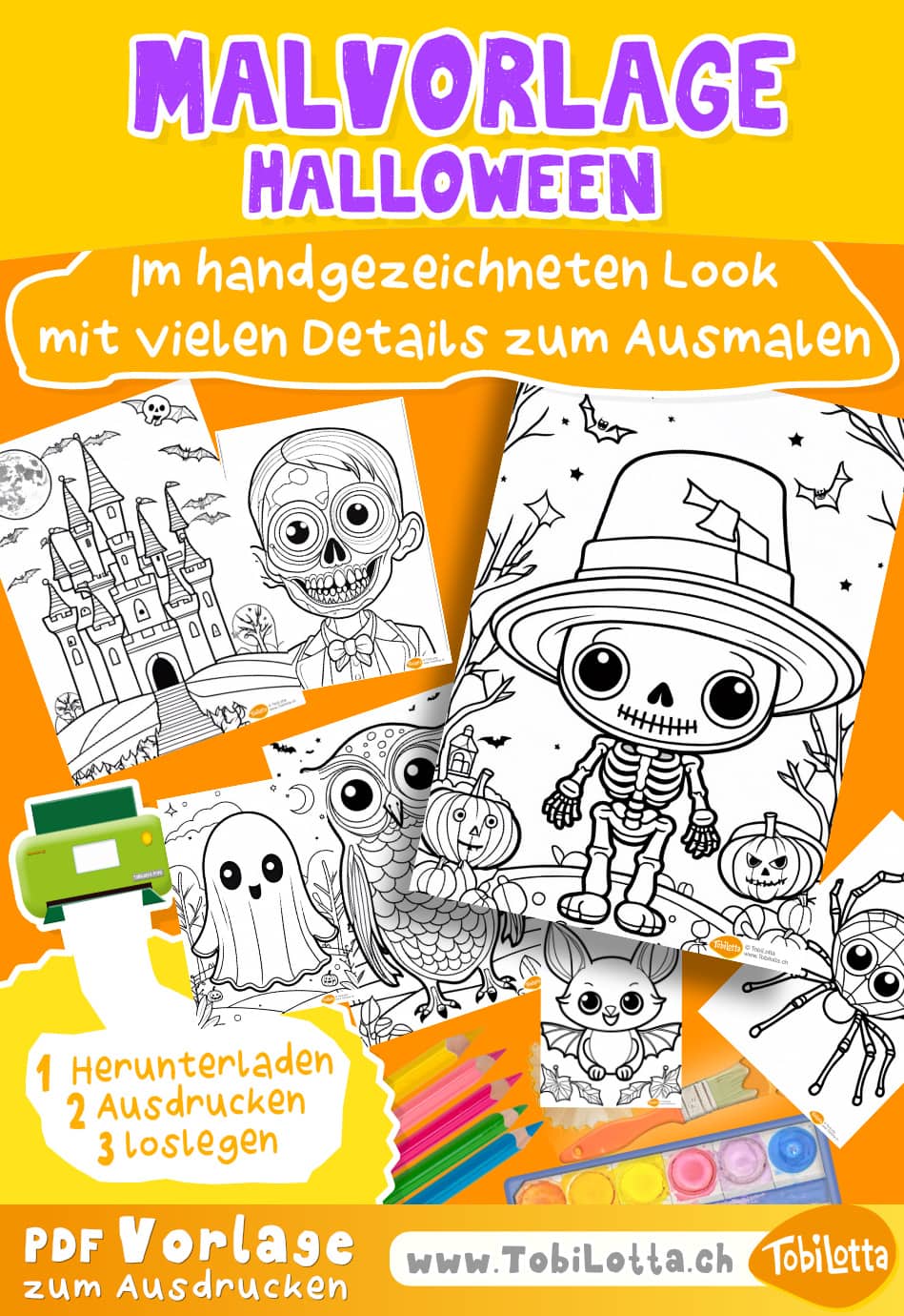 113864 -2- Halloween Motive zum ausmalen malvorlage halloween ausmalbilder kinder halloween fledermaus hexe kürbisse kürbis halloween herbst kinder malvorlagen gratis pdf