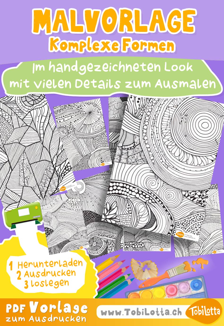 123733 -2- Komplexe Formen zentangle mandala ausmalvorlagen für kinder pdf gratis herunterladen formen geometrisch muster zentangle