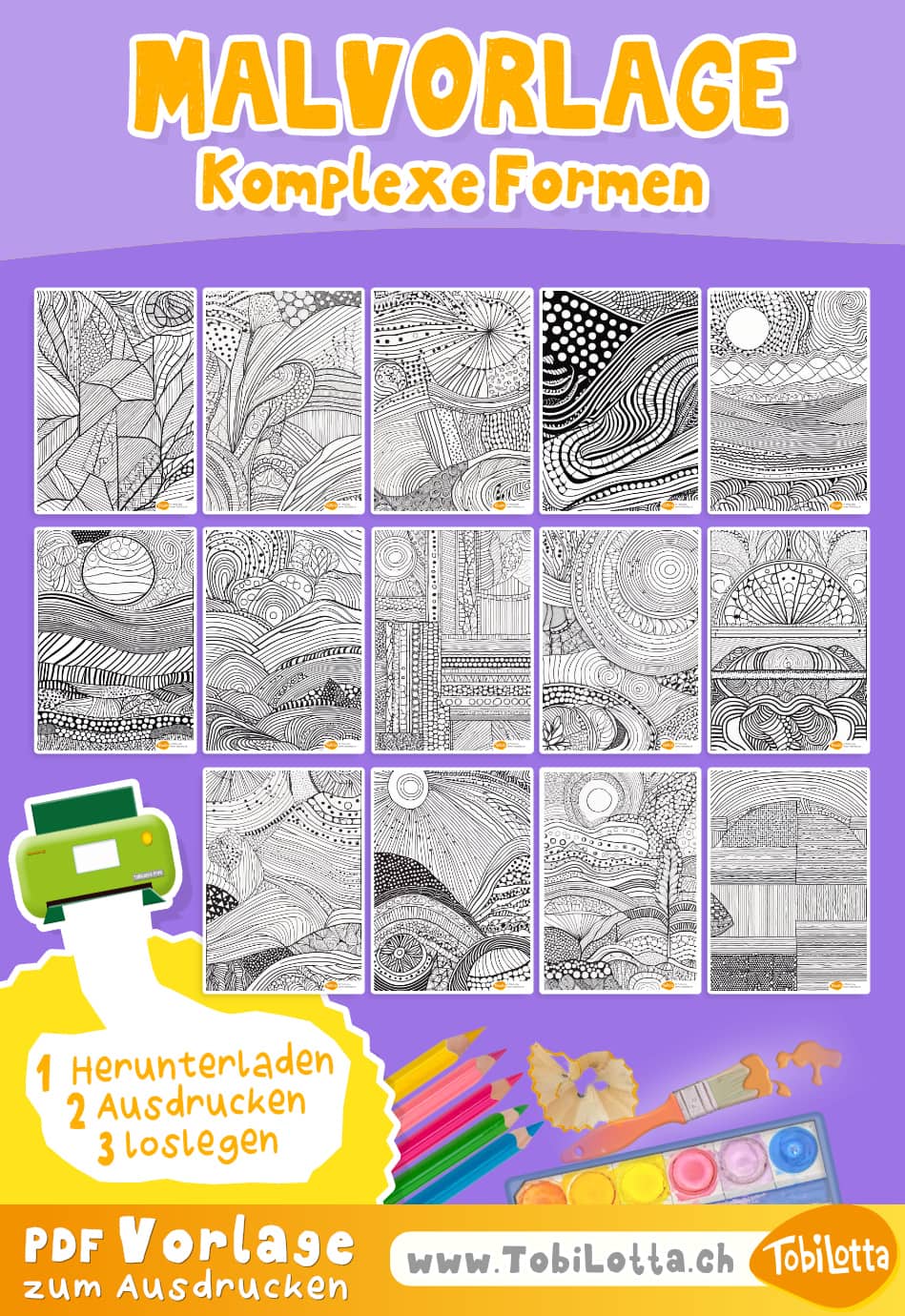 123733 -5- Komplexe Formen zentangle mandala ausmalvorlagen für kinder pdf gratis herunterladen formen geometrisch muster zentangle