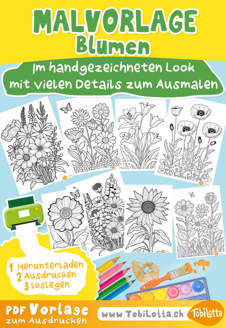 431063 -2- Blumen Ausmalvorlage Malvorlage für Kinder gratis blumen frühling blumen natur insekten schmetterlinge wiese blumen mandala kinder ausmalvorlagen