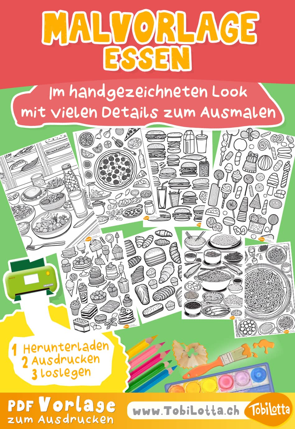 452245 Essen -2- Essen Ausmalvorlage für kinder malvorlage essen food candy süssigkeiten pizza kawaii malen zeichnen ausmalhefte für kinder