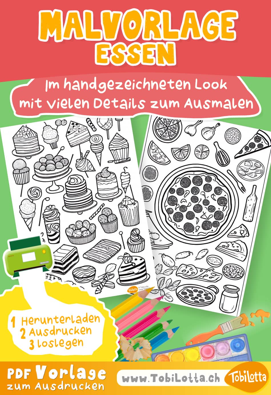 452245 Essen -4- Essen Ausmalvorlage für kinder malvorlage essen food candy süssigkeiten pizza kawaii malen zeichnen ausmalhefte für kinder