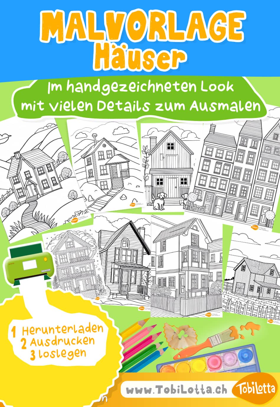 635098 -2- Häuser malenkonstruktionen haus stadt haus wohnung häuser bauernhof malvorlagen für kinder malen zeichnen ausmalhefte für kinder