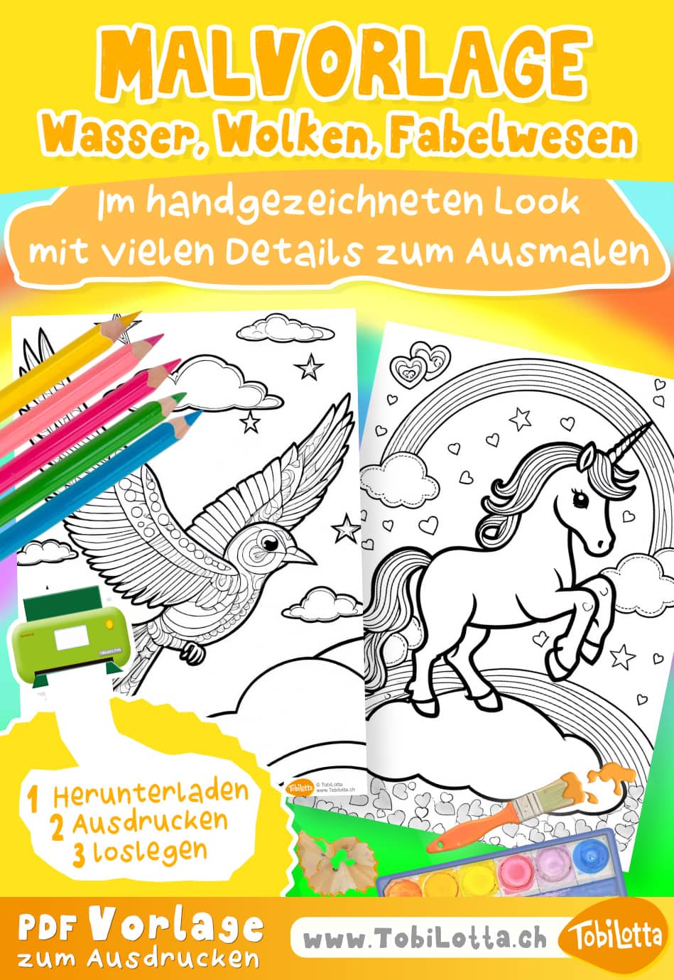 907756 -4- Wasser Wolken Fabelwesen Malvorlagen für kinder Ausmalvorlagen Meerjungfrau Drache Einhorn Alien Weltall