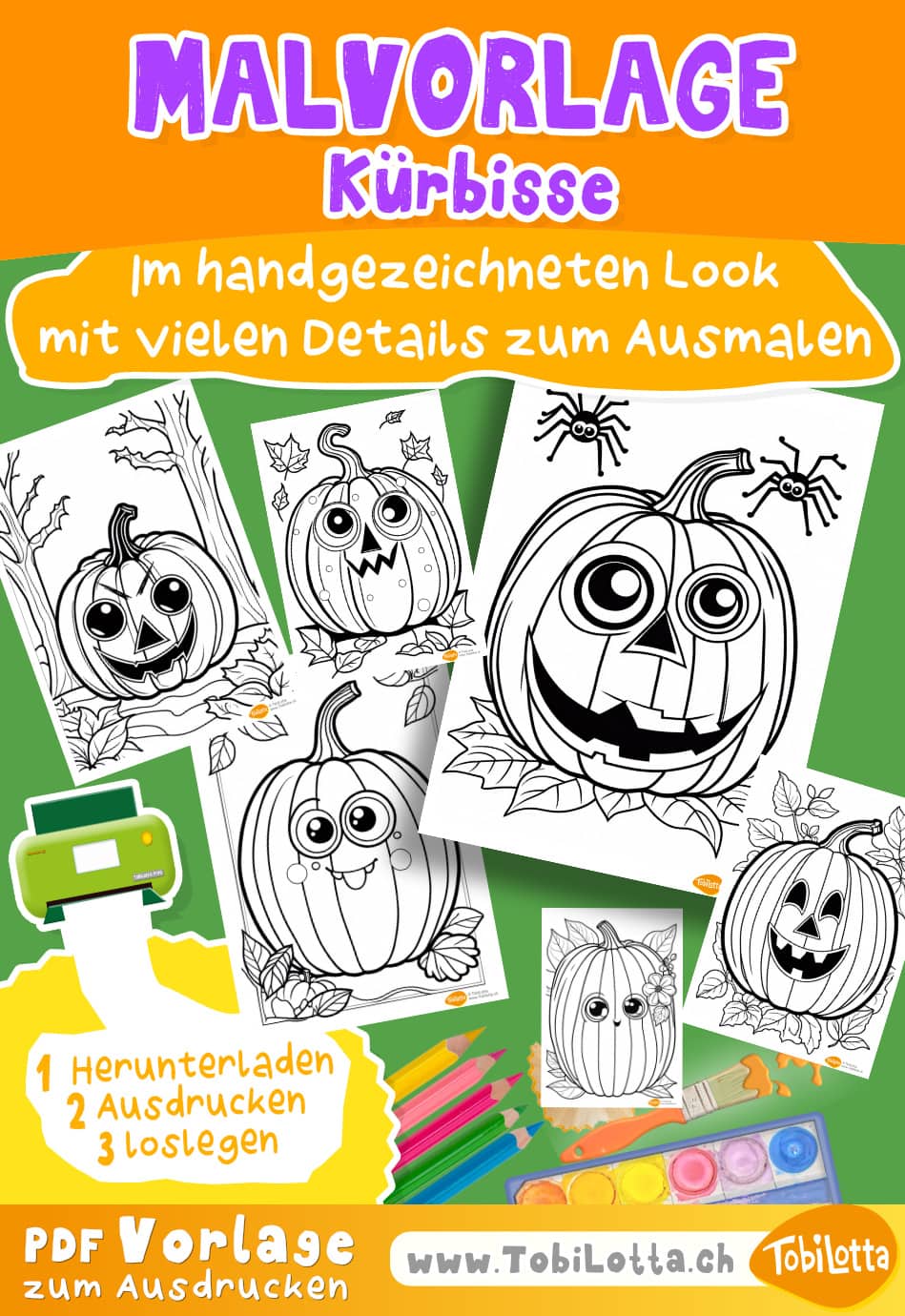 951762 -2- Kürbisse Halloween kürbis malvorlage ausmalvorlage kinder halloween herbst malen ausmalschablone fensterbilder kürbisse pdf vorlage herunterladen gratis halloween