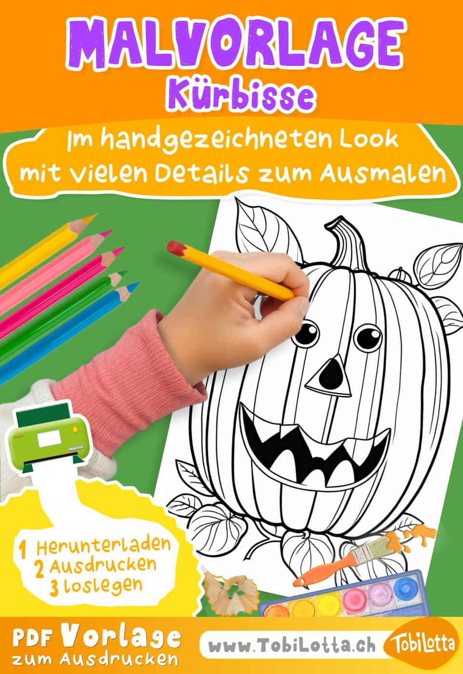 951762 -3- Kürbisse Halloween kürbis malvorlage ausmalvorlage kinder halloween herbst malen ausmalschablone fensterbilder kürbisse pdf vorlage herunterladen gratis halloween